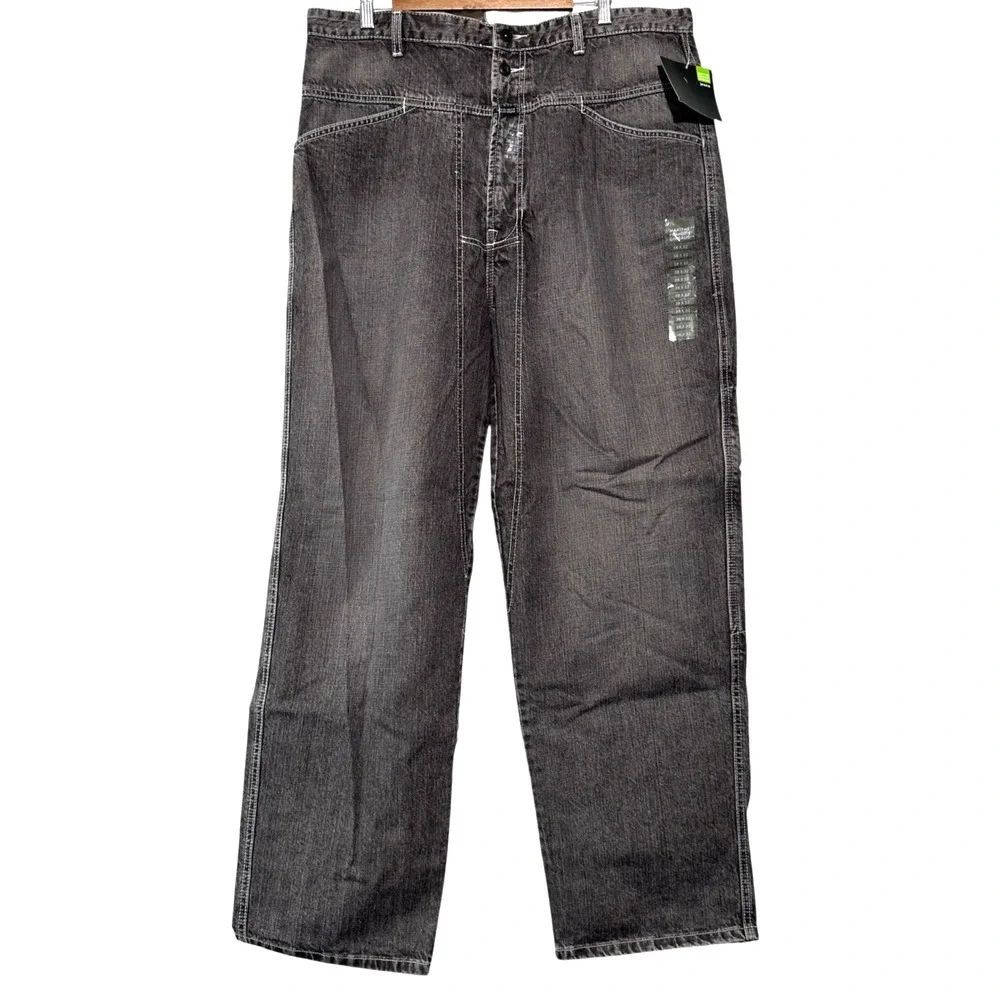 Marithe Francois Girbaud Y2K Brand X Men's Straight Leg‎ Faded Black NWT 38x32